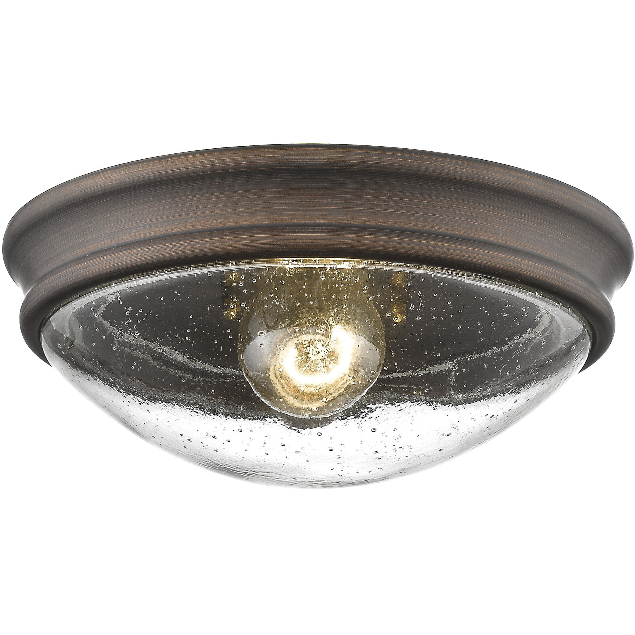 Belforge 1 Light 10 inch Rubbed Bronze Flush Mount Ceiling Light